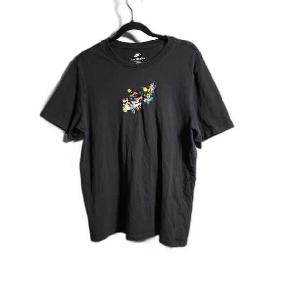Nike Black Short Sleeve Tee with Vibrant Skateboarding Design - Picture 2 of 6
